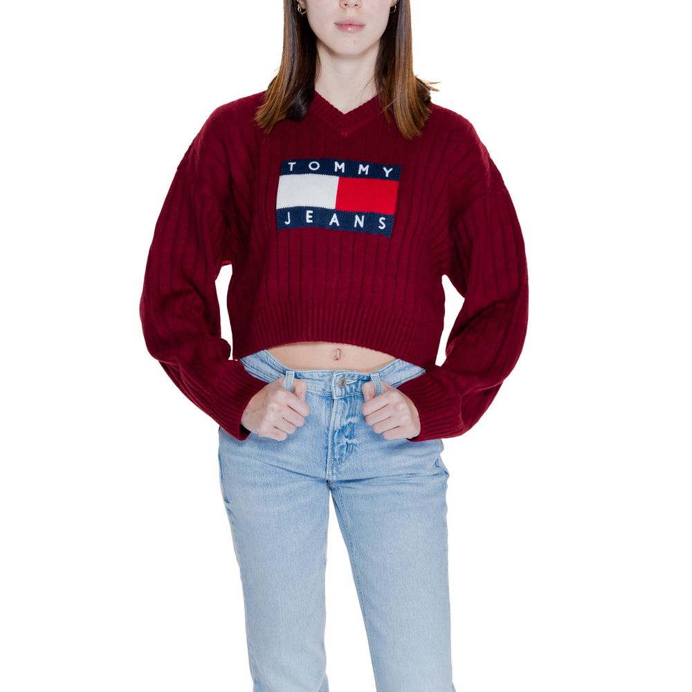 Tommy Hilfiger Jeans Bordeaux Recycled Polyester Sweater