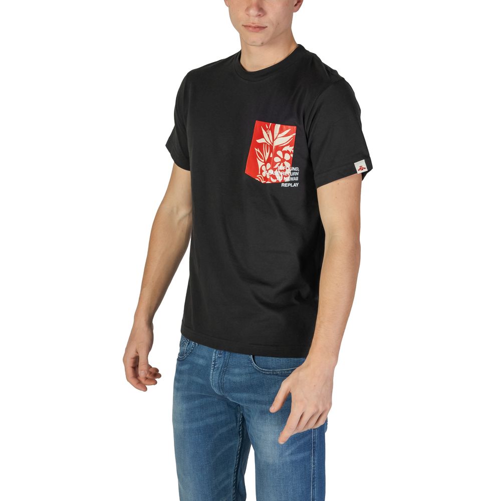 Replay Black Cotton T-Shirt