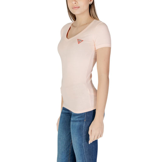 Guess Pink Cotton Tops & T-Shirt