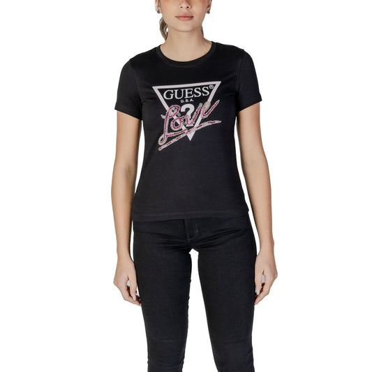 Guess Black Cotton Tops & T-Shirt