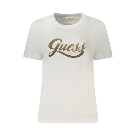 Guess Jeans White Cotton Tops & T-Shirt