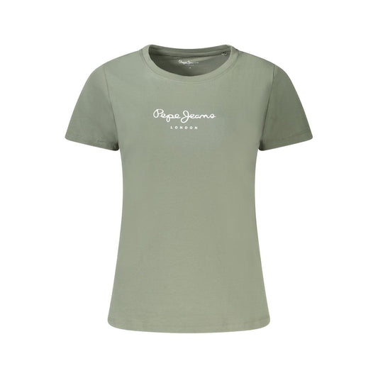 Pepe Jeans Green Cotton Tops & T-Shirt