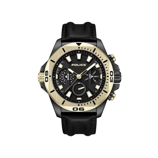 Police Black Leather Leather Watch