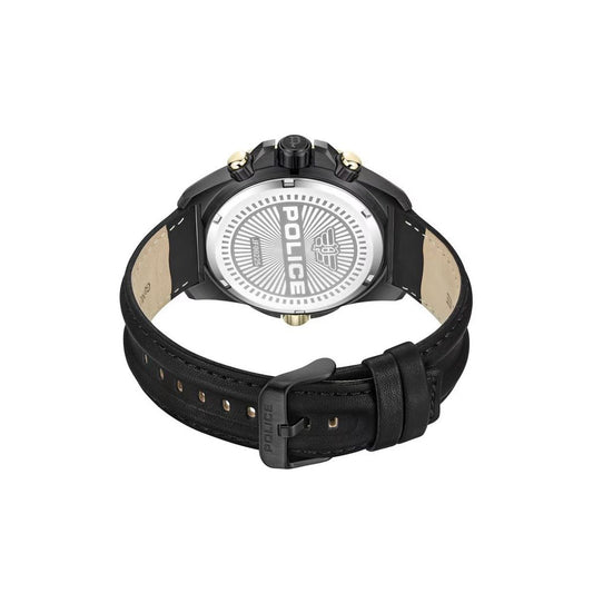 Police Black Leather Leather Watch