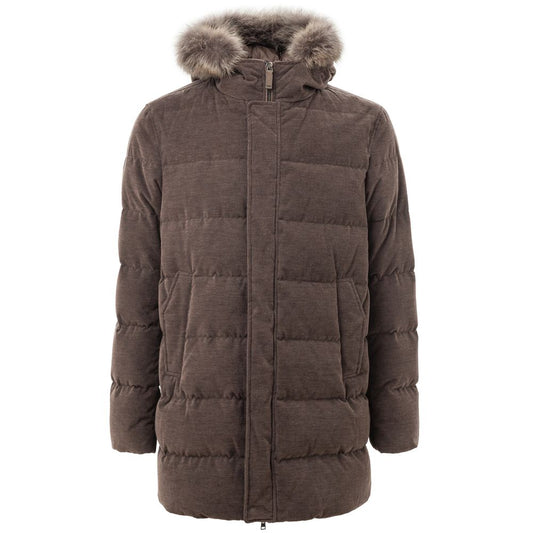 Chaqueta de algodón marrón Herno