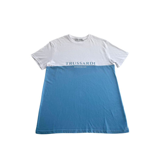 Camiseta de poliéster azul claro Trussardi Beachwear