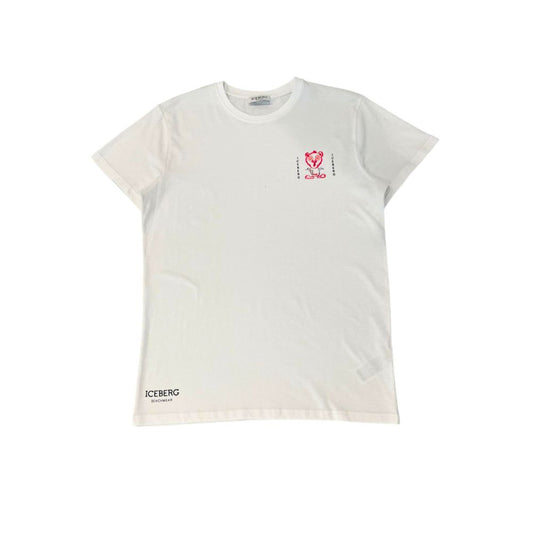 Camiseta de algodón blanca Iceberg