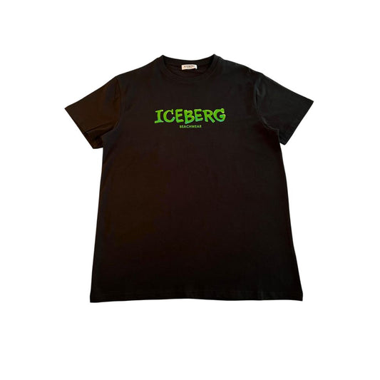 Camiseta de algodón negra Iceberg