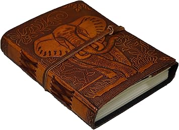 Handmade Vintage Leather Travel Journal – Brown Elephant Notebook