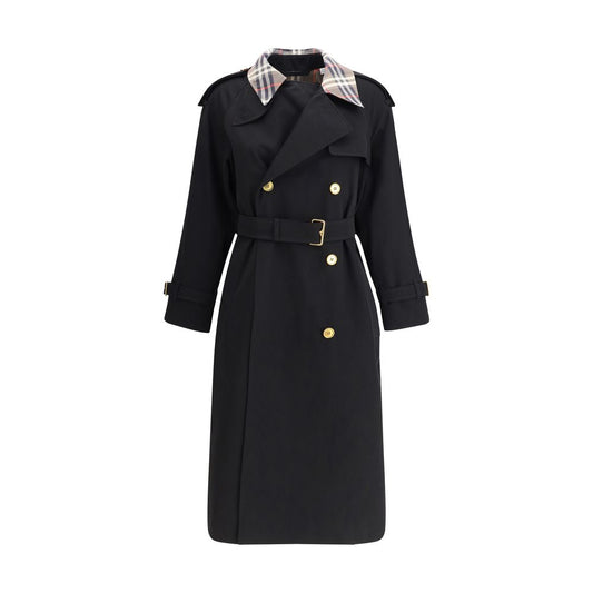 Burberry Castleford long Trench Coat with Check collar