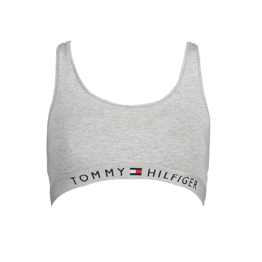 Sujetador deportivo Tommy Hilfiger de algodón gris para mujer