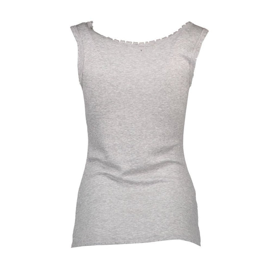 Camiseta de viscosa gris Silvian Heach