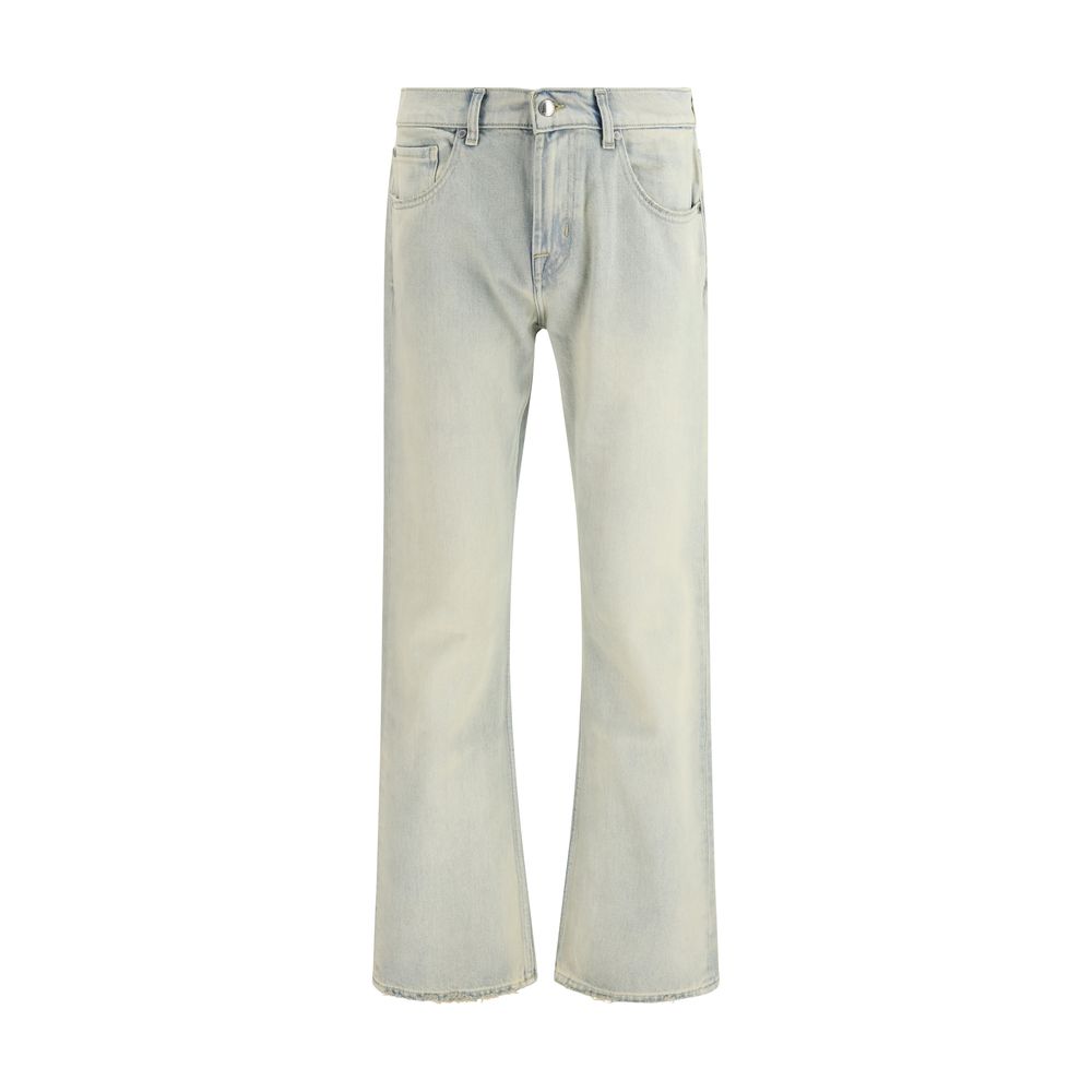 7FOR Cream Cotton Bootcut Jeans