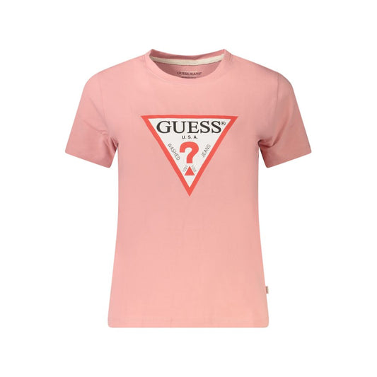 Guess Jeans Pink Cotton Tops & T-Shirt