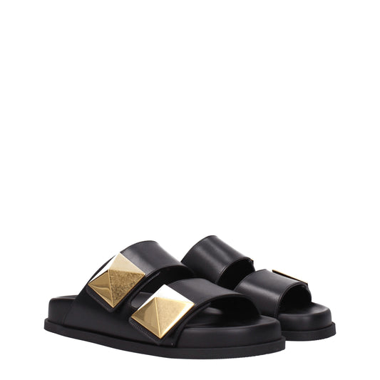 Valentino Garavani Black Leather Slipper