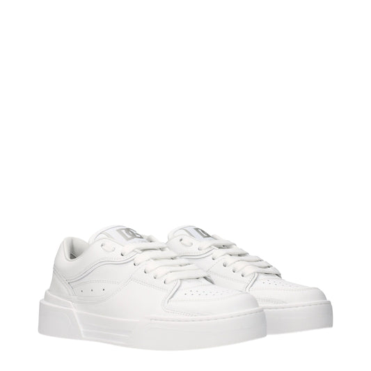 Dolce & Gabbana White Leather Sneakers