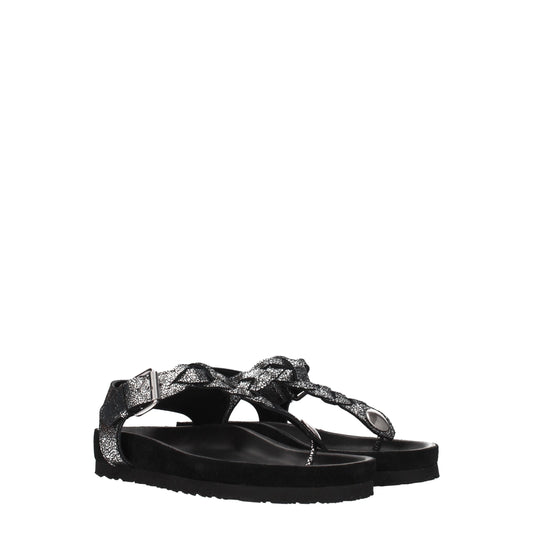 Isabel Marant Black Leather Flip-Flop Sandal