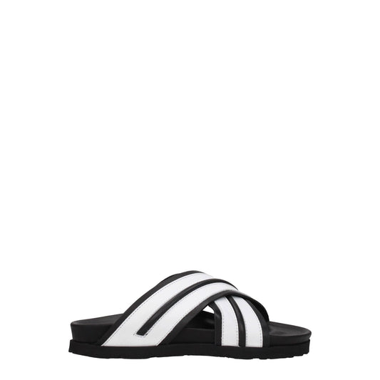 Palm Angels White Leather Slipper
