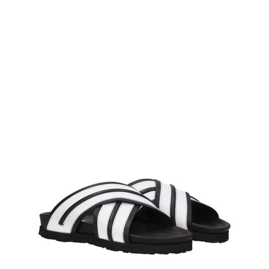 Palm Angels White Leather Slipper