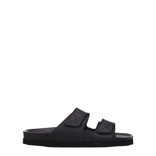 Palm Angels Black Leather Slipper