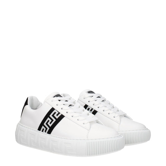 Versace White Leather Sneakers