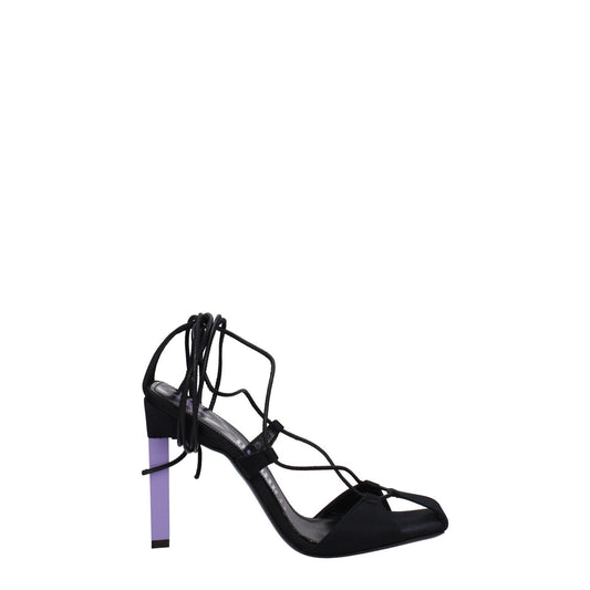 The Attico Black Fabric Sandal