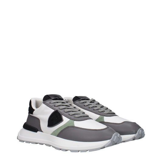 Philippe Model White Fabric Sneakers