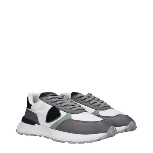 Philippe Model White Fabric Sneakers