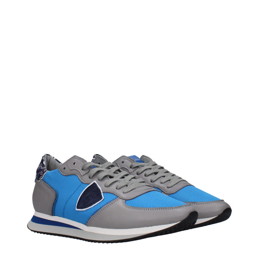 Philippe Model Blue Fabric Sneakers