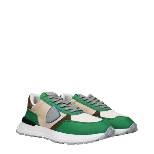 Philippe Model Green Fabric Sneakers