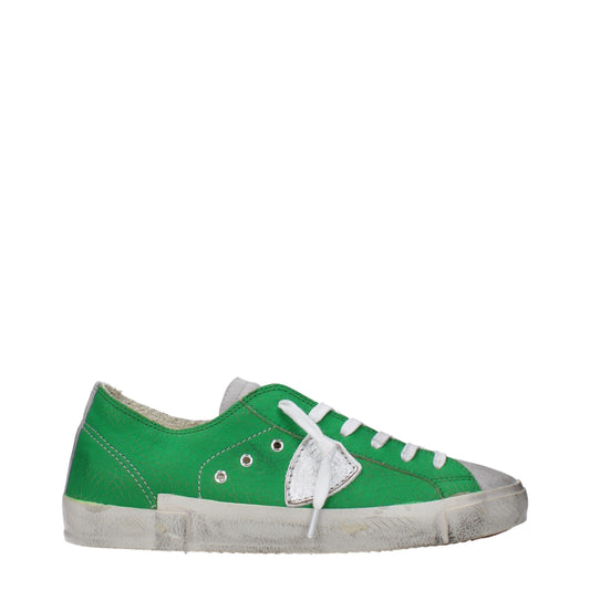 Philippe Model Green Leather Sneakers