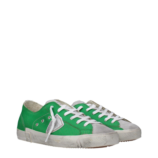 Philippe Model Green Leather Sneakers