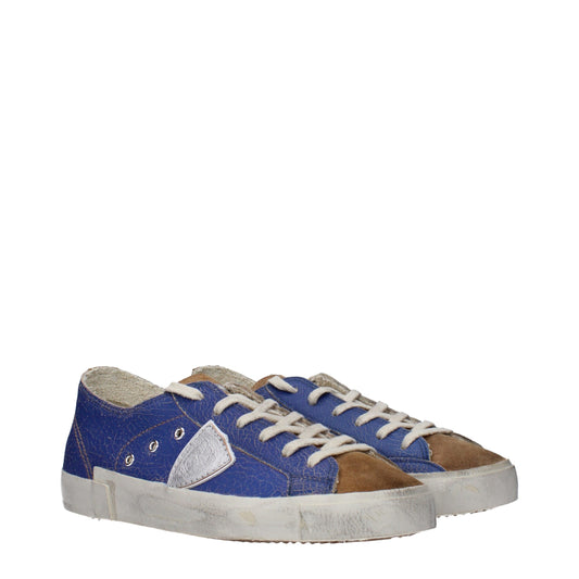 Philippe Model Blue Leather Sneakers