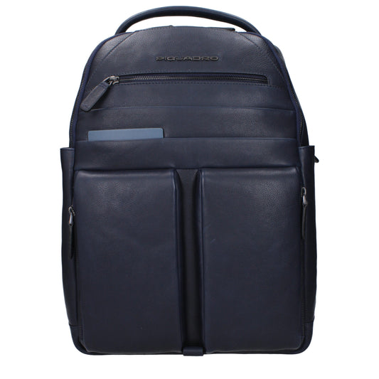 Piquadro Blue Leather Backpack