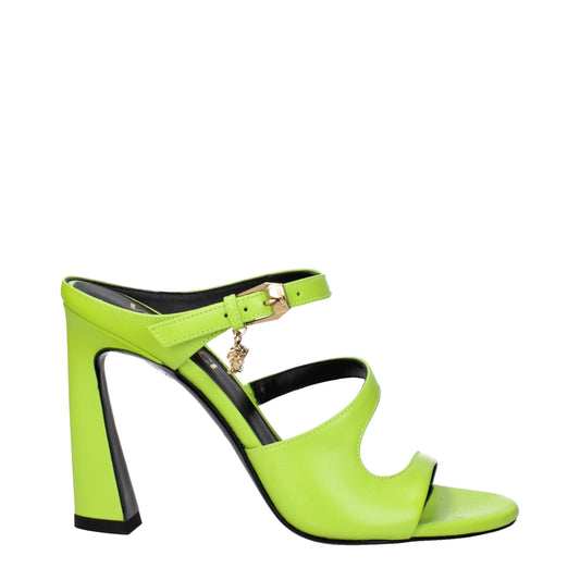 Versace Green Leather Sandal