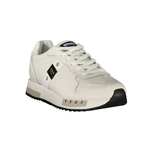 Blauer White Polyester Sneaker