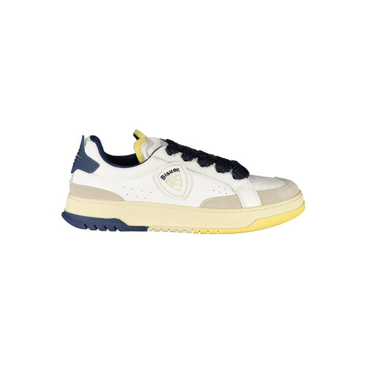 Blauer White Polyester Sneaker