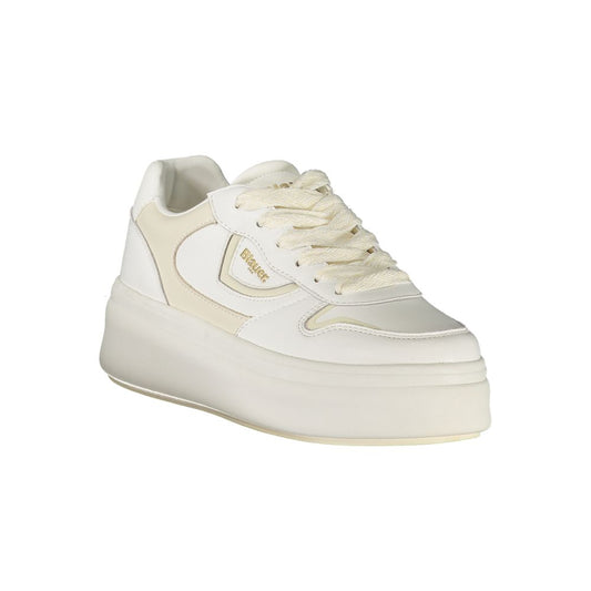Blauer White Polyester Sneaker