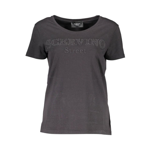 Scervino Street Black Cotton Tops & T-Shirt