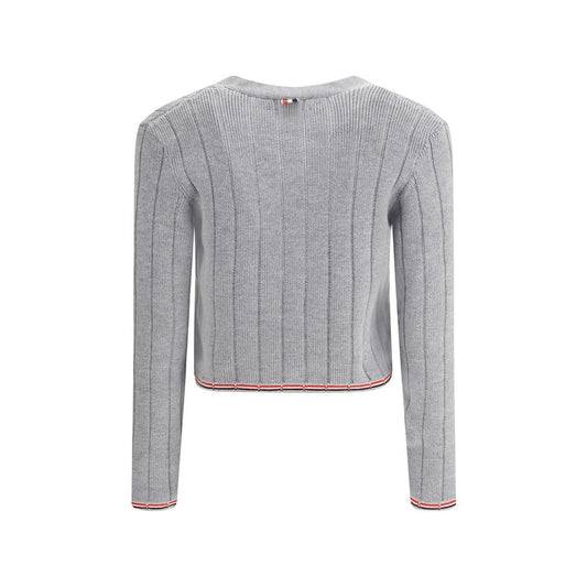 Thom Browne Ladder Full Needle Rib Stitch V Neck Car