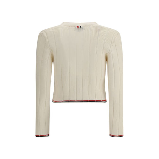 Thom Browne Ladder Full Needle Rib Stitch V Neck Car