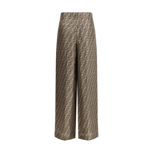 Fendi Monogram pattern silk Pants