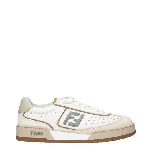 Fendi White Leather Low Tops