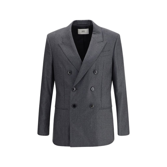 Ami Paris Double-breasted Blazer in Virgin Wool