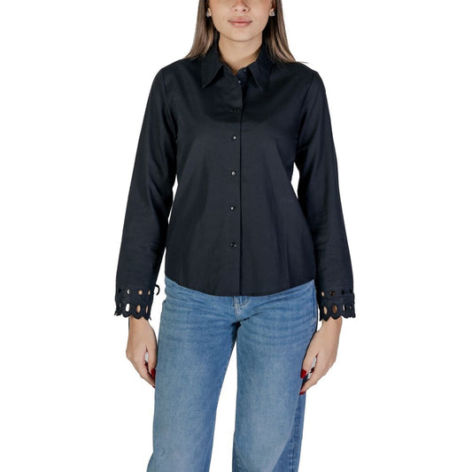 Jacqueline De Yong Black Cotton Shirt