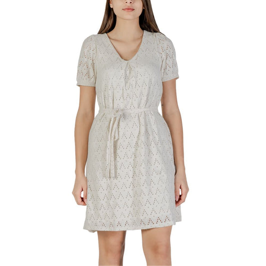 Vila Clothes Beige Recycled Polyester Short