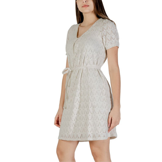 Vila Clothes Beige Recycled Polyester Short