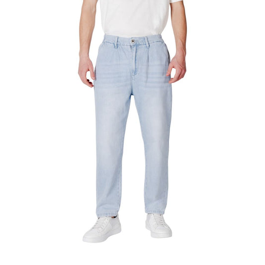 Gianni Lupo Blue Cotton Slim Fit Jean