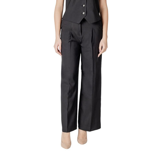 ICHI Black Polyester Pant