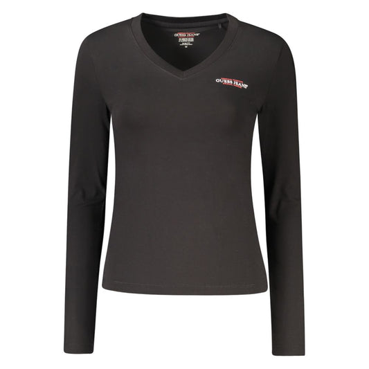 Guess Jeans Black Cotton Tops & T-Shirt